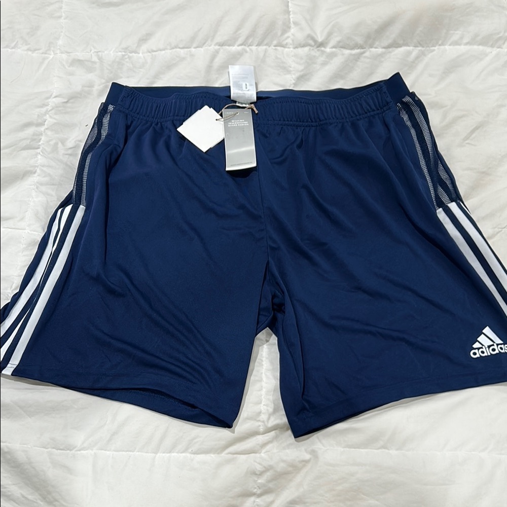 Adidas Blue and White Athletic Shorts